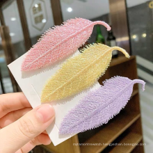 Wholesale hot sell simple leaf hair clips elegant fashion headdress fringe clip BB side clip girl hair accessories